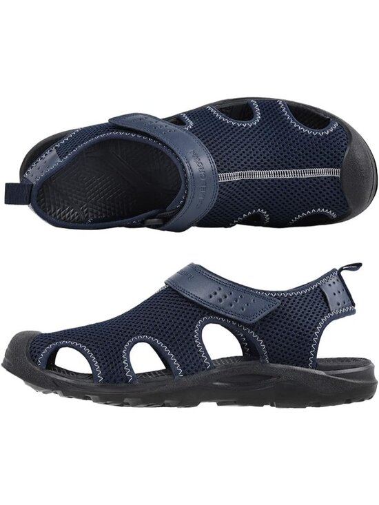 Men\'s Blue Mesh Hiking Sandals Closed-Toe Beach Sandal for Athletic Outdoor